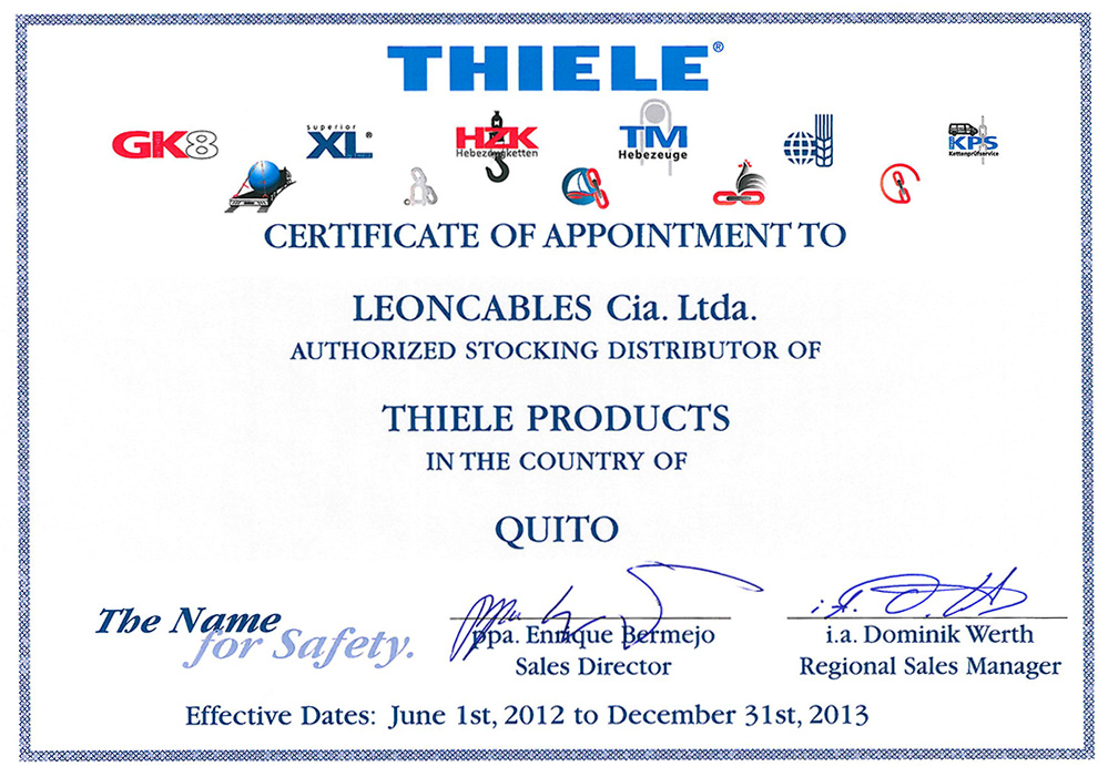 Certificado Thiele