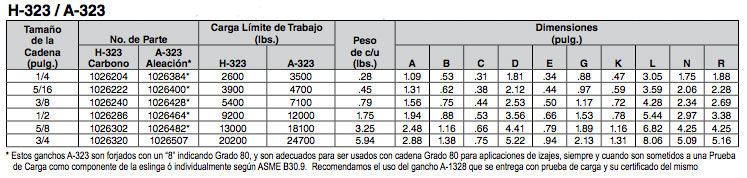 Ganchos de Traba H-323 / A-323